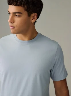 Ecru/Blue/Green/Neutral Mushroom/Grey/Stone Regular Fit Essential Cotton T-Shirts 6 Pack
