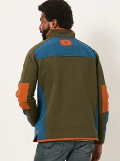 FatFace Airlie Khaki Green Hybrid Half Zip Sweat