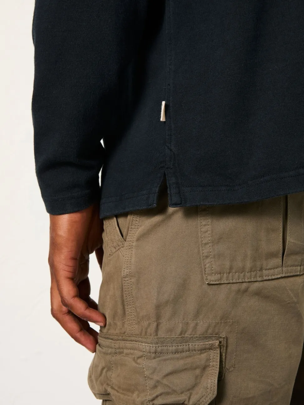 FatFace Alton Black Long Sleeve Heavyweight Relaxed Fit T-Shirt