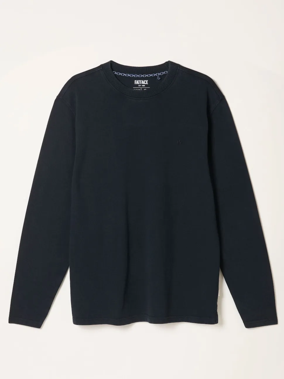FatFace Alton Black Long Sleeve Heavyweight Relaxed Fit T-Shirt