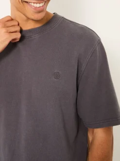 FatFace Alton Charcoal Grey Heavyweight Relaxed Fit T-Shirt