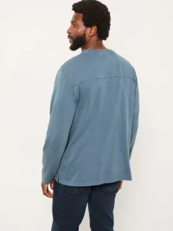 FatFace Alton Mid Blue Long Sleeve Heavyweight Relaxed Fit T-Shirt