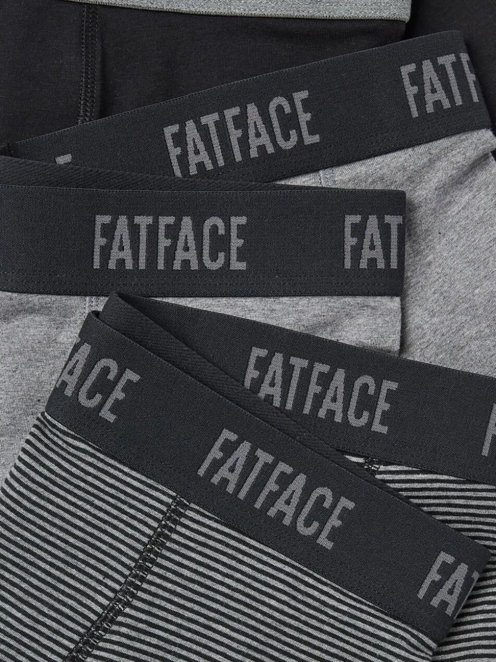 FatFace Black & Grey Classic Boxers 3 Pack