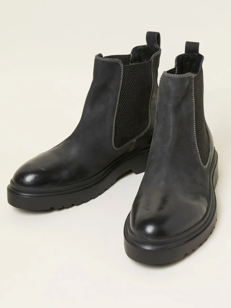 FatFace Black Men's Leather Chelsea Boot
