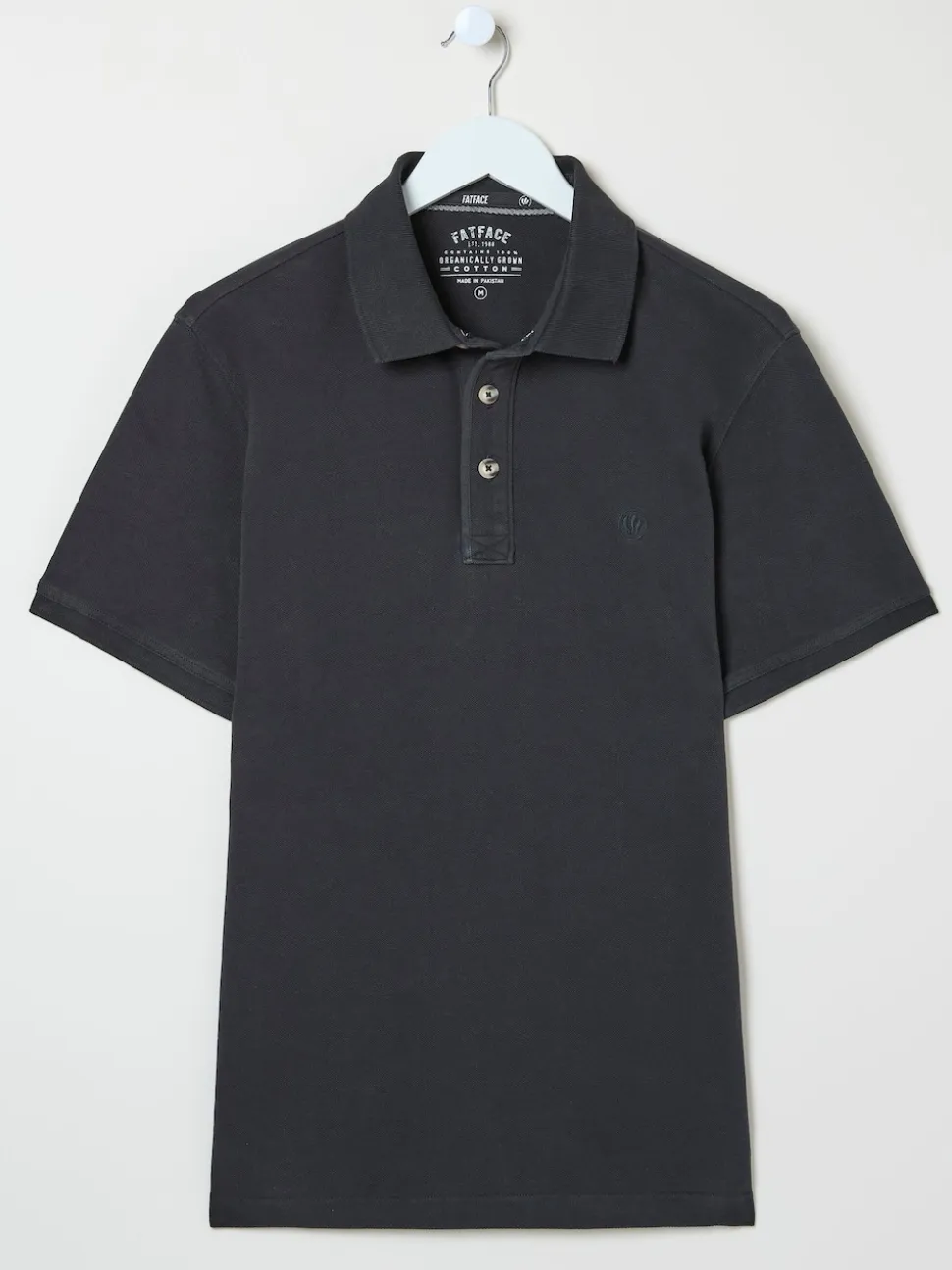 FatFace Black Short Sleeve Pique Polo