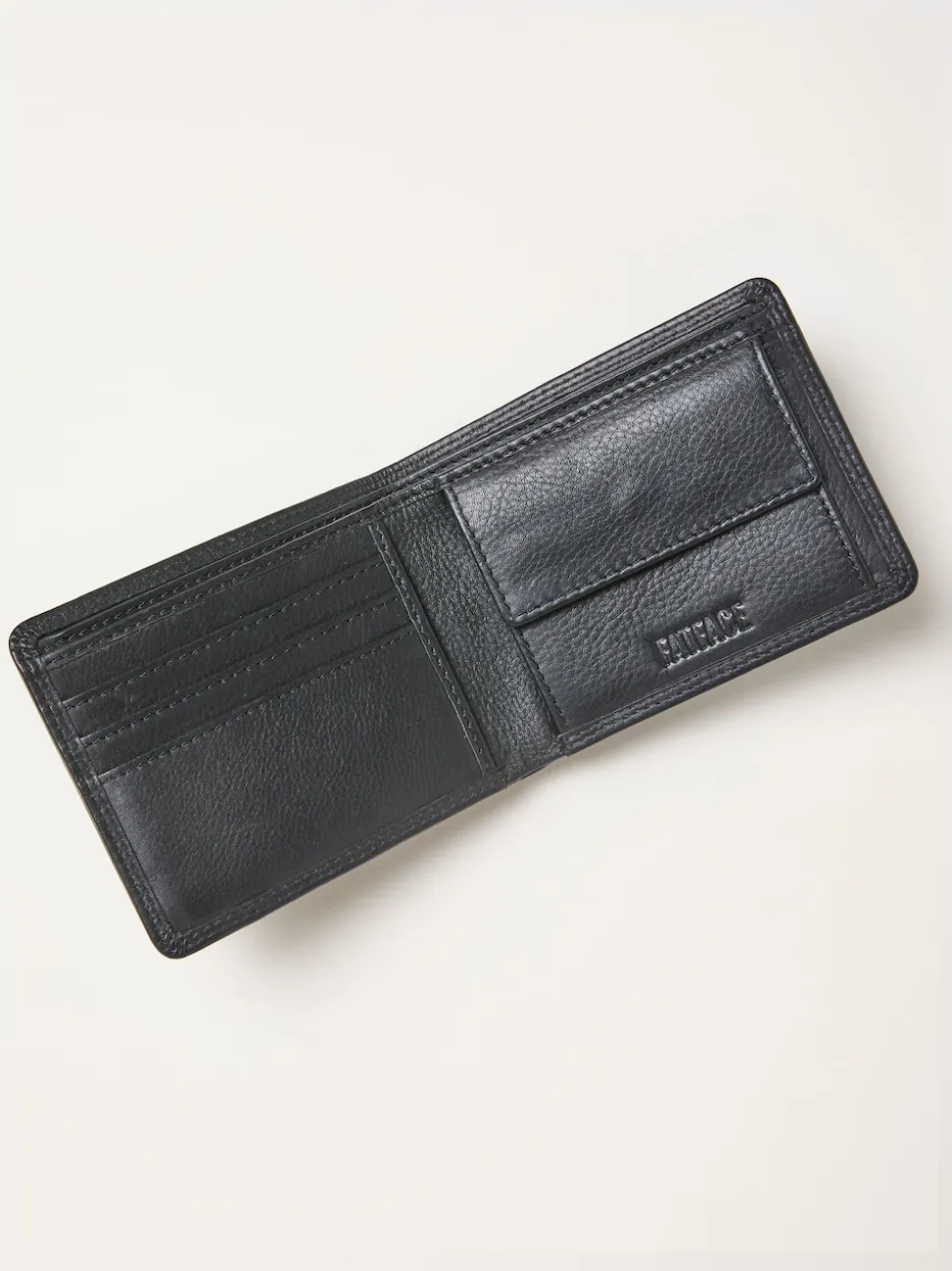 FatFace Black Twin Stitch Leather Wallet