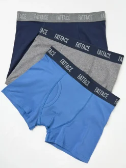 FatFace Blue & Grey Classic Boxers 3 Pack