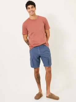 FatFace Blue Cotton Linen Cargo Shorts