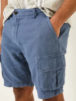 FatFace Blue Cotton Linen Cargo Shorts