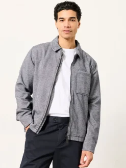 FatFace Blue Denim Zip Through Overshirt