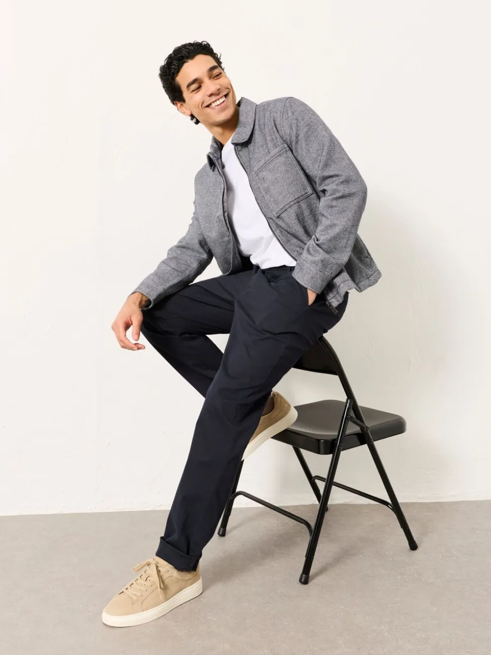 FatFace Blue Denim Zip Through Overshirt