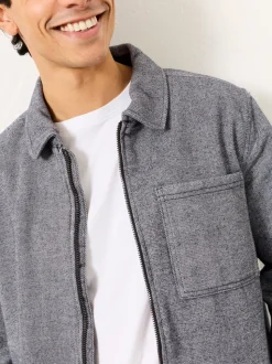 FatFace Blue Denim Zip Through Overshirt