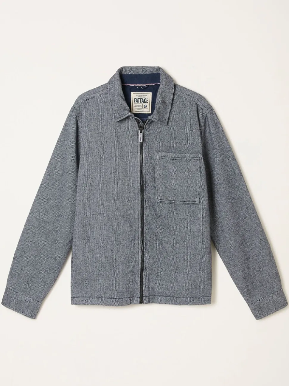 FatFace Blue Denim Zip Through Overshirt