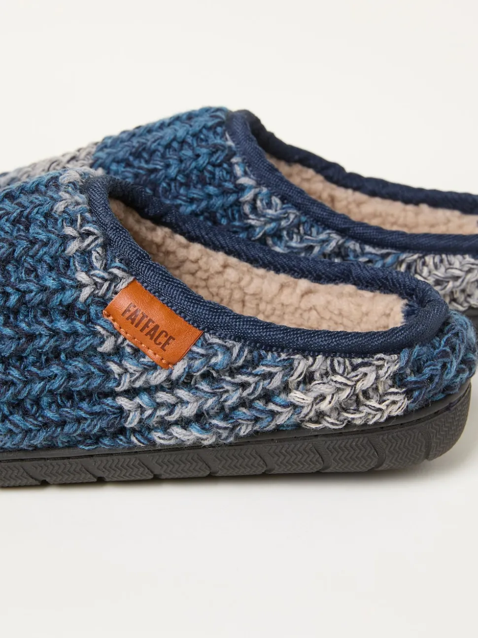 FatFace Blue Flexi Knitted Mule