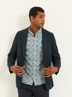 FatFace Blue Long Sleeve Floral Shirt