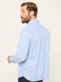 FatFace Blue Long Sleeve Gingham Check Shirt