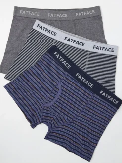 FatFace Blue Seagrove Stripe Classic Boxers 3 Pack