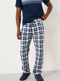 FatFace Boray Light Blue Check Pyjama Bottoms