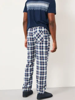 FatFace Boray Light Blue Check Pyjama Bottoms