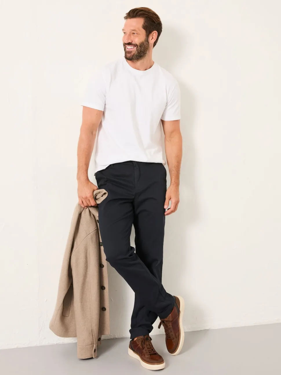 FatFace Bosbury Dark Navy Tailored Fit Smart Chino Trousers