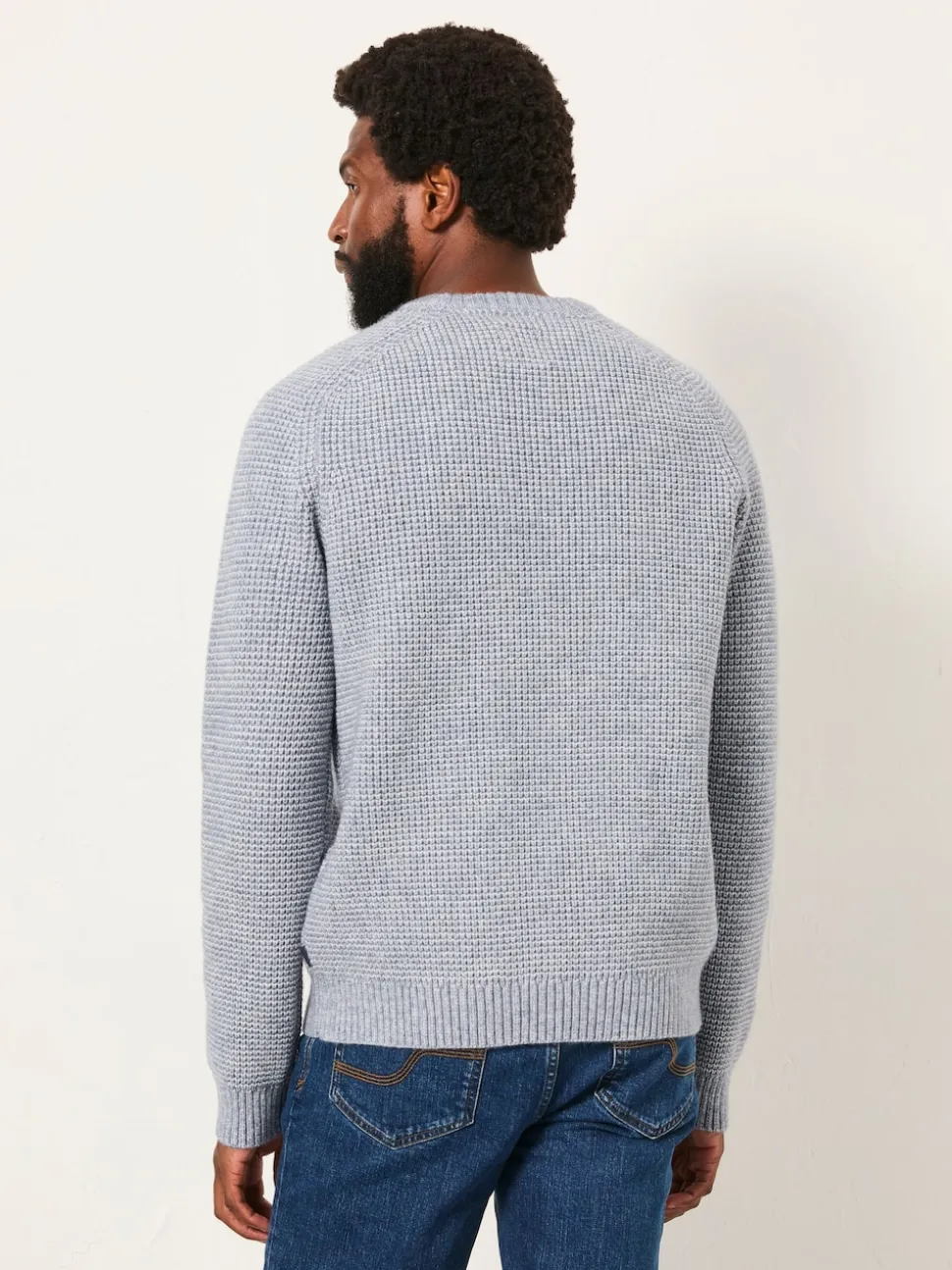 FatFace Bourton Light Blue Knitted Crew Neck Jumper