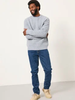 FatFace Bourton Light Blue Knitted Crew Neck Jumper