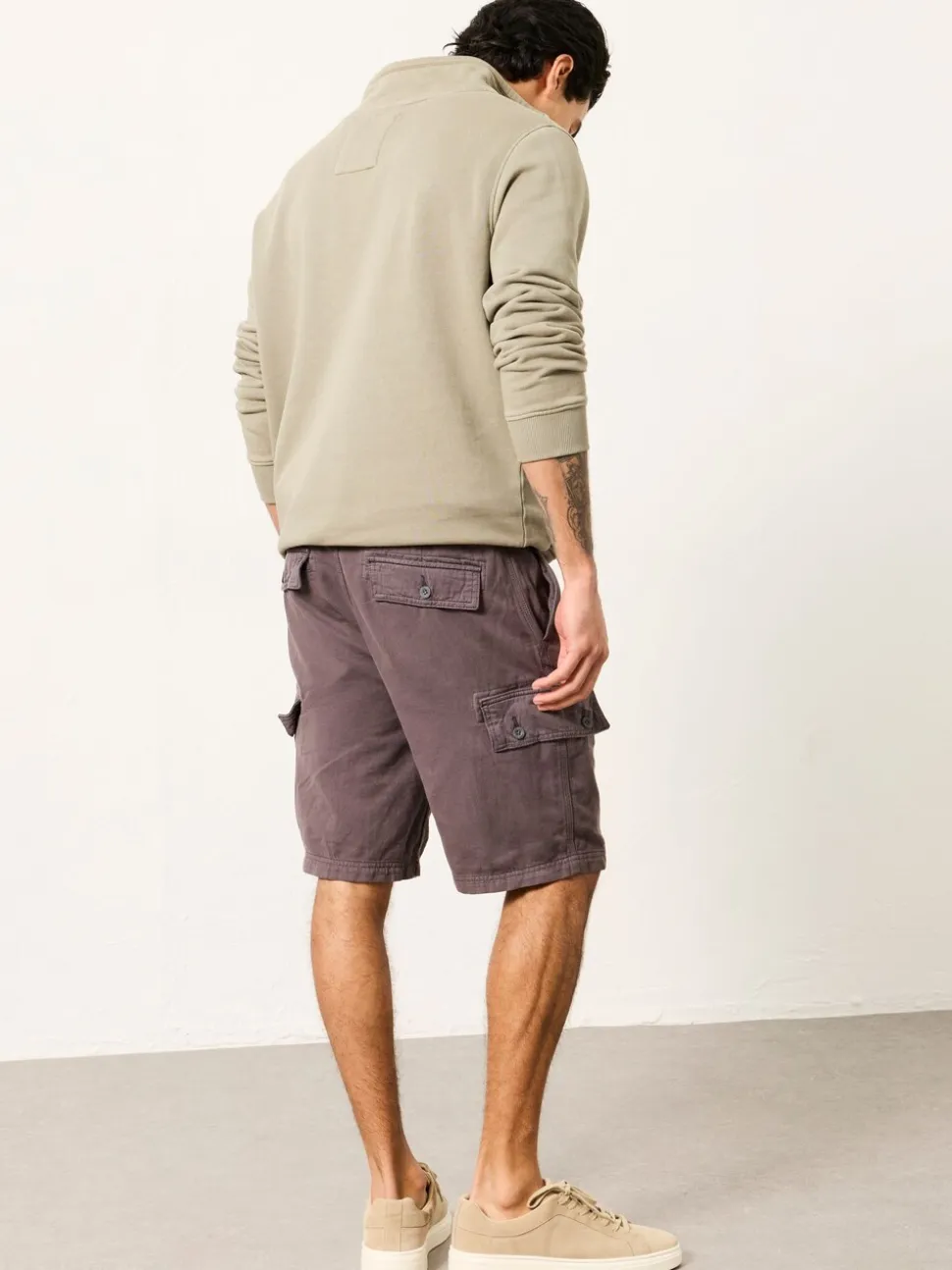 FatFace Brecon Dark Grey Garment Dye Cargo Shorts
