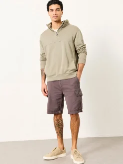FatFace Brecon Dark Grey Garment Dye Cargo Shorts