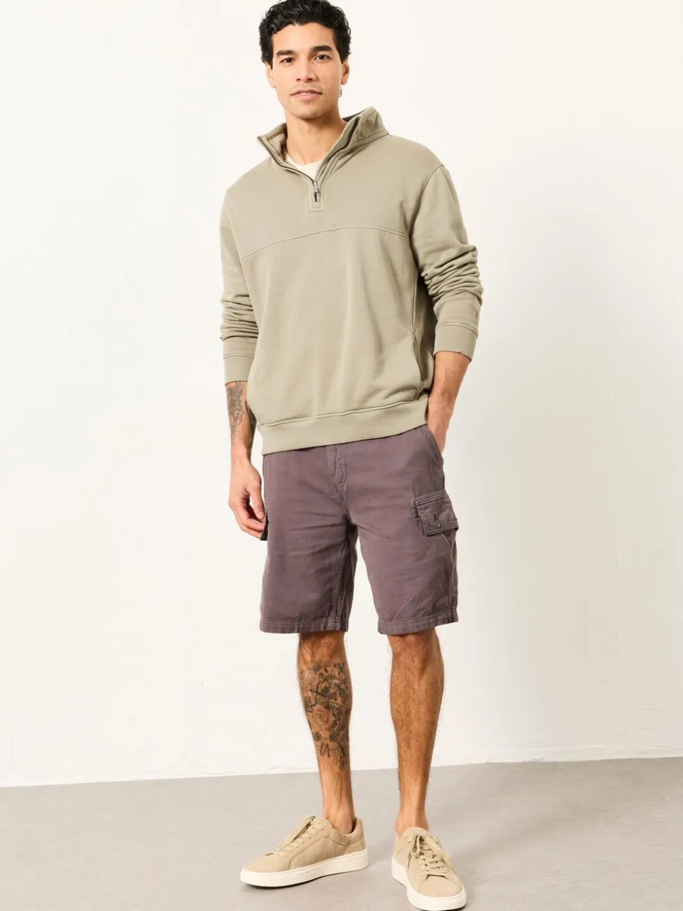 FatFace Brecon Dark Grey Garment Dye Cargo Shorts