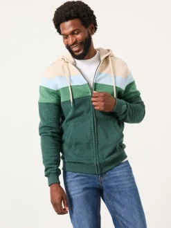 FatFace Brooke Green Cut And Sew Zip Through Hoodie