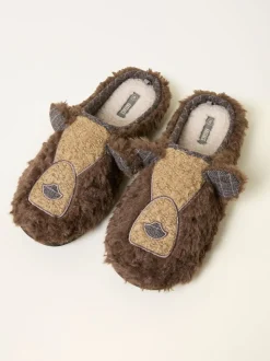 FatFace Brown Grizzles Bear Slipper