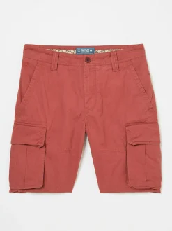 FatFace Bude Dark Red Cargo Shorts