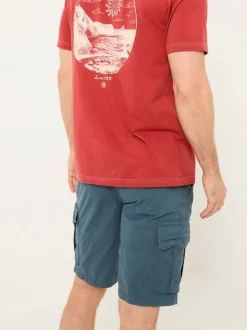 FatFace Bude Dark Teal Blue Cargo Shorts