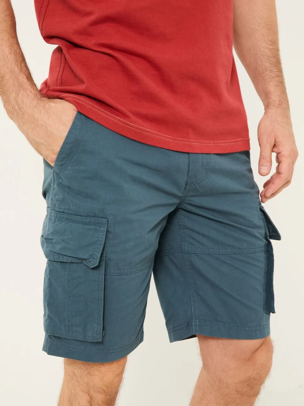 FatFace Bude Dark Teal Blue Cargo Shorts