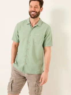 FatFace Bugle Green Linen Cotton Shirt