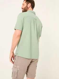 FatFace Bugle Green Linen Cotton Shirt