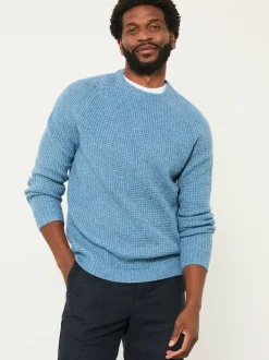 FatFace Calder Light Vintage Blue Crew Neck Knitted Jumper