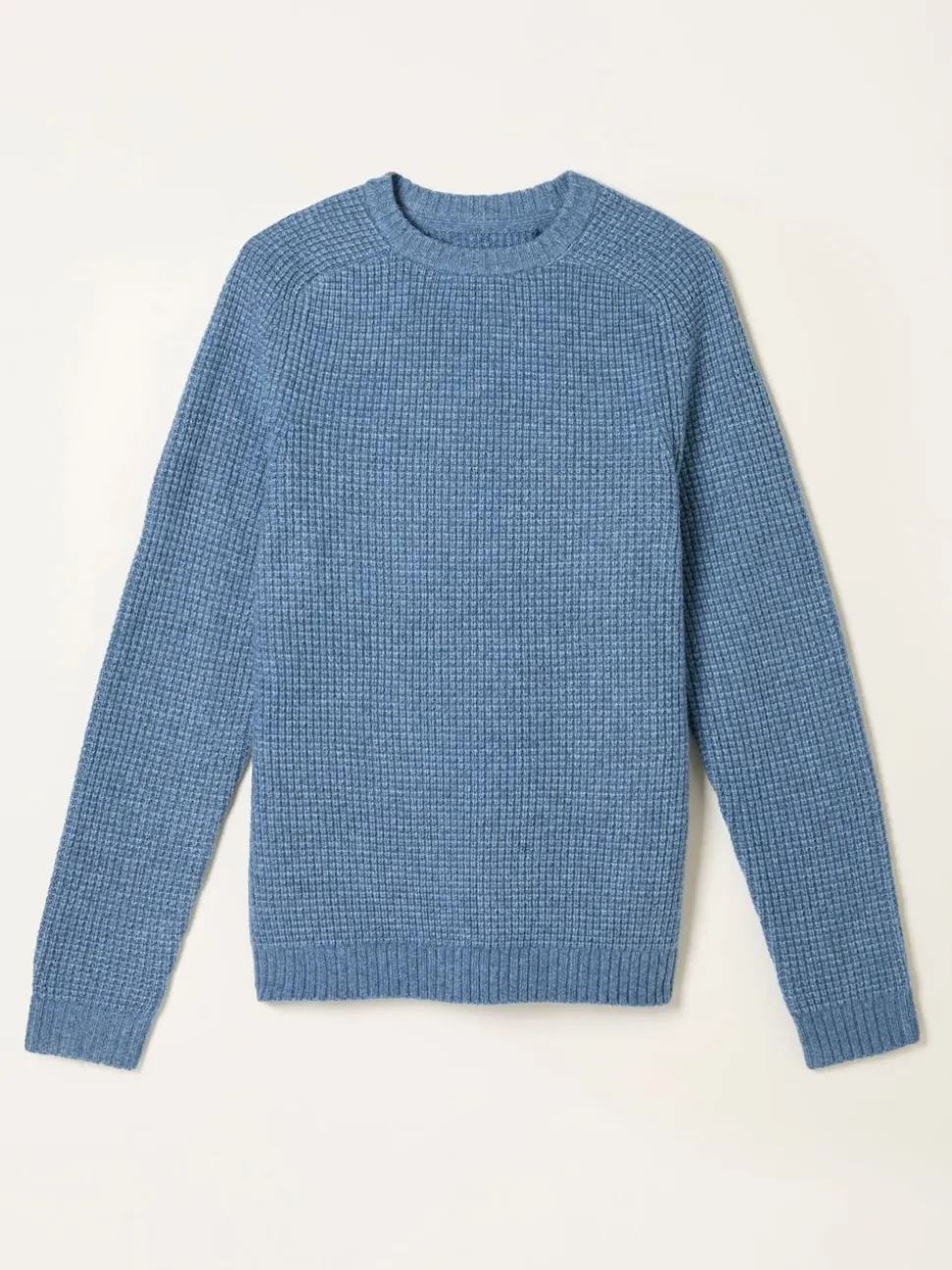 FatFace Calder Light Vintage Blue Crew Neck Knitted Jumper