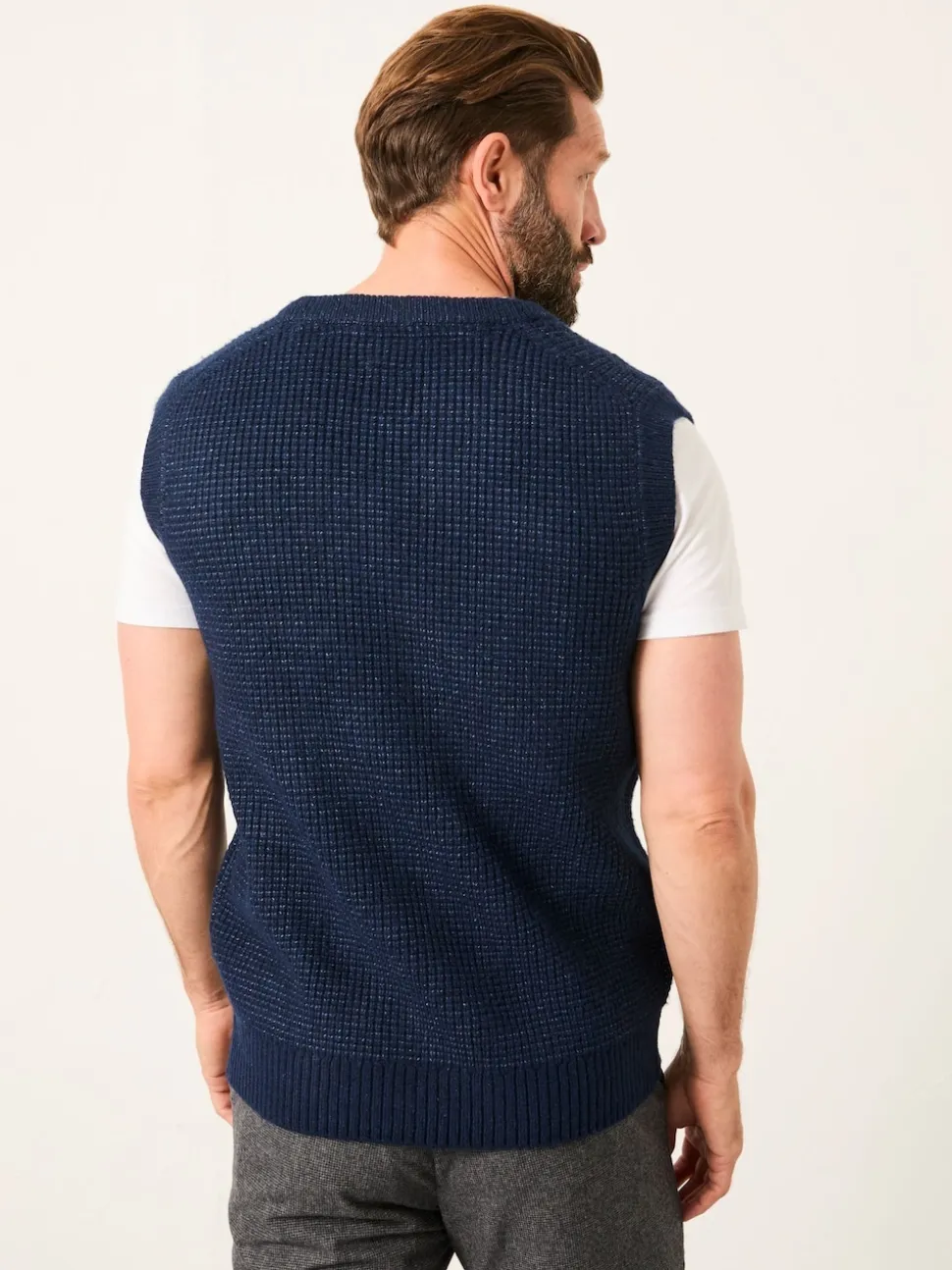 FatFace Calder Navy V-Neck Knitted Tank