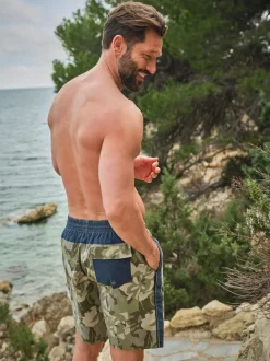 FatFace Camber Green Camo Swim Shorts