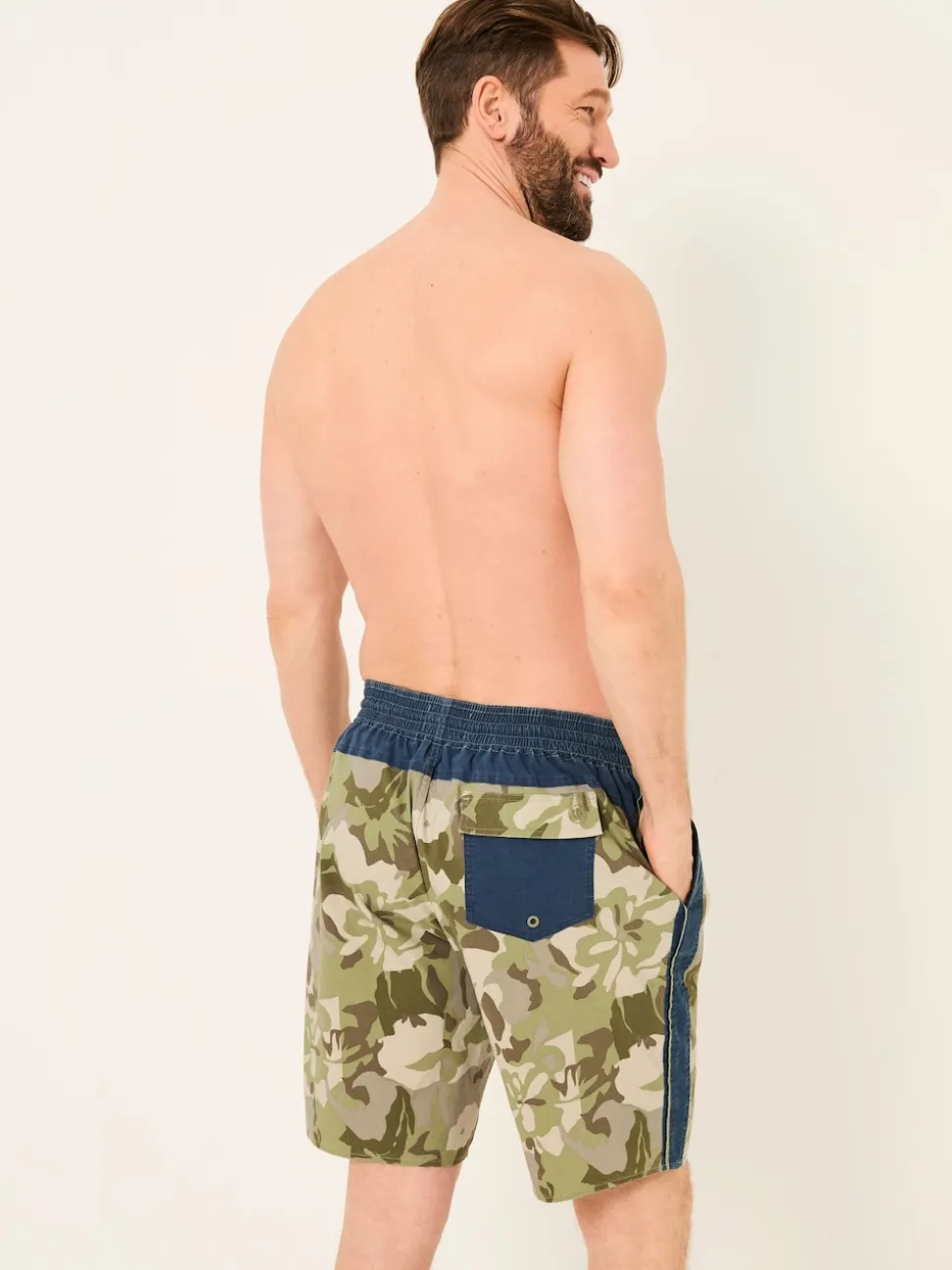 FatFace Camber Green Camo Swim Shorts