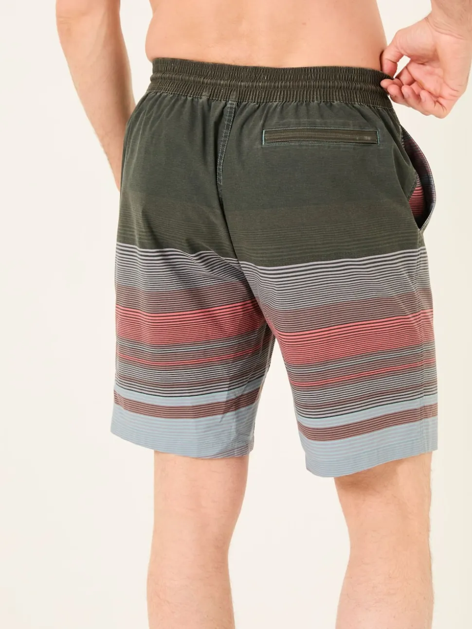 FatFace Camber Pink Blue Stripe Swim Shorts