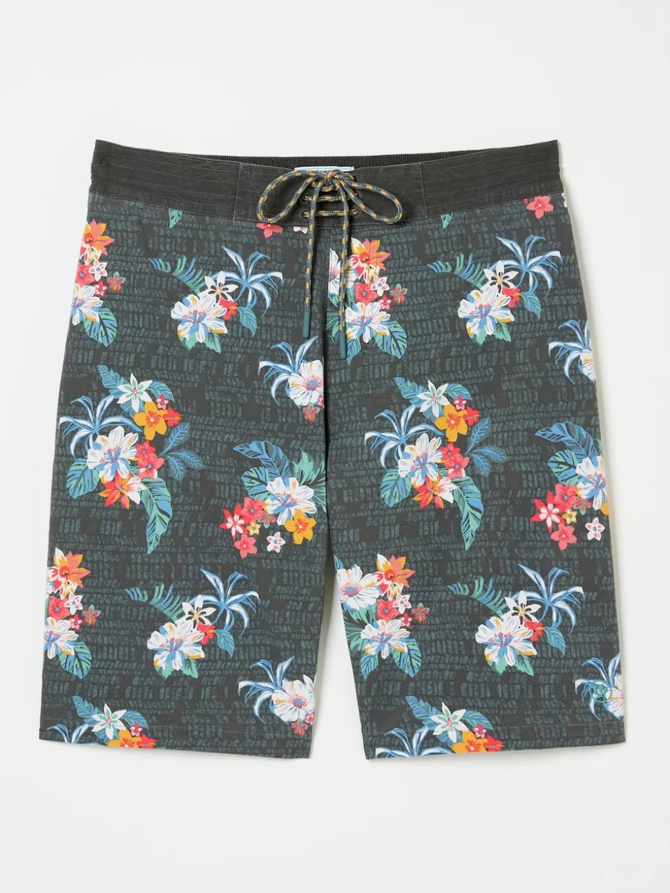 FatFace Camber Washed Black Hibiscus Swim Shorts