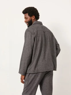 FatFace Charcoal Grey Brushed Twill Pyjama Shirt