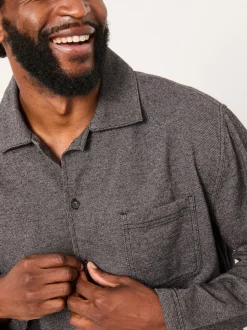 FatFace Charcoal Grey Brushed Twill Pyjama Shirt