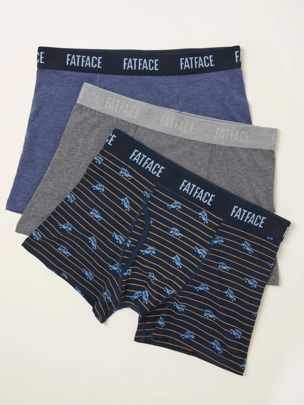 FatFace Charcoal Grey Off Roader 3 Pack Boxers