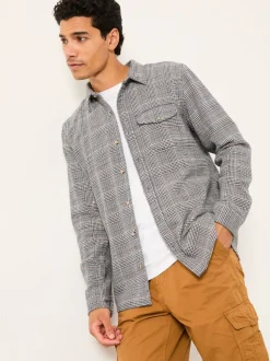 FatFace Charlton Navy Long Sleeve Check Shirt