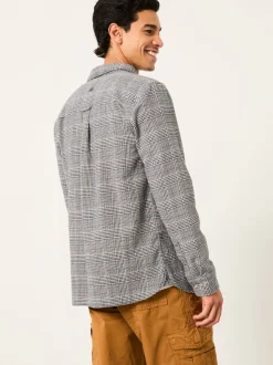 FatFace Charlton Navy Long Sleeve Check Shirt