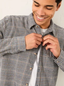 FatFace Charlton Navy Long Sleeve Check Shirt