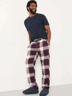 FatFace Connel Burgundy Red Check Pyjama Bottoms